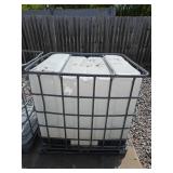 IBC Tote in Steel Cage - Damaged Top Deck with Large Hole