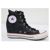 Converse Chuck Taylor All Star High Top Sneakers - Black Glitter Canvas, Kids US 8