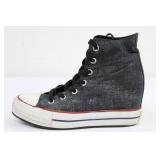 Converse Chuck Taylor All Star High Top Sneakers - Black Glitter Canvas, Kids US 8
