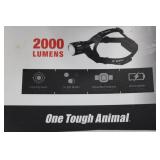 Bobcat Aluminum LED Headlamp - 2000 Lumens, Rechargeable, Adjustable Headband