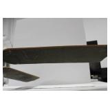Five-Blade Wood-Grain Ceiling Fan - Brass Fixture with Frosted Glass Lights (Not Tested)