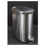 OGGI Stainless Steel Pedal Trash Can with Black Lid