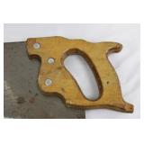 Vintage Wood-Handled Handsaws with Rusted Blades