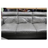 Leather Sofa Set With 2 Matching Armchairs - 3 Seat Sofa