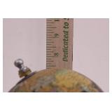 Vintage World Globe on Marble Base with Curved Metal Stand 7.5"L