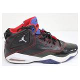 Air Jordan Jumpman Sneakers - Black Leather with Red Stitching and Blue Tongue - Size US 10