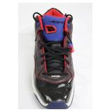 Air Jordan Jumpman Sneakers - Black Leather with Red Stitching and Blue Tongue - Size US 10