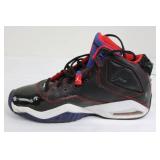 Air Jordan Jumpman Sneakers - Black Leather with Red Stitching and Blue Tongue - Size US 10