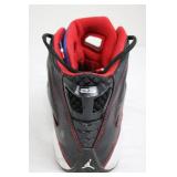 Air Jordan Jumpman Sneakers - Black Leather with Red Stitching and Blue Tongue - Size US 10