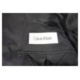 Calvin Klein 42R Blazer - Satin Lapel & Micro-Check Pattern