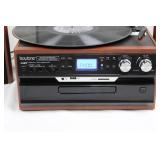 Boytone 33/45/78 RPM Turntable System with AM/FM Radio, Cassette, USB/SD & Speakers