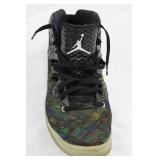 Nike Air Jordan High-Top Knit Sneakers with Black Patent Overlays