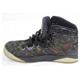 Nike Air Jordan High-Top Knit Sneakers with Black Patent Overlays