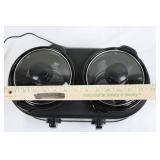 Rival MINI Dual Electric Cooker with Two Glass-Lidded Pots - 120V