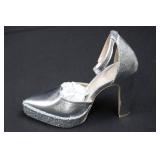 Silver Glitter Strappy High Heel Sandals (Lot of 3) Size 35