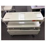 ROLLING STEEL CART WORKSTATION WITH 110V POWER