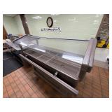 LARGE COLD SALAD SERVING TABLE WITH TRAY SLIDES AND STORAGE