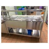 STAINLESS STEEL ELECTRIC FOOD WARMING STATION WITH 4 TEMP CONTROLS