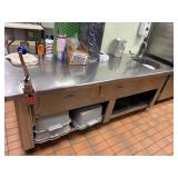 STAINLESS STEEL FOOD PREP STATION WITH SINK
