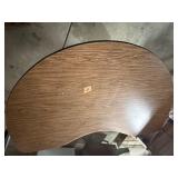 MAGAZINE BOOKSHELF AND KIDNEY SHAP TABLE