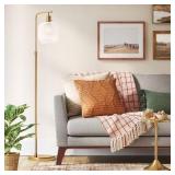 Floor Lamp Brass with Glass Shade - Threshold
