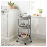 3 Tier Round Metal Utility Cart - Brightroom