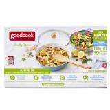 Good Cook Ceramic Pan with Lid 12" Blue/White