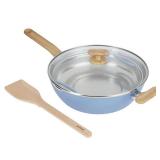 Good Cook Ceramic Pan with Lid 12" Blue/White