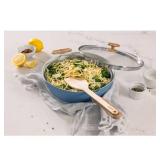 Good Cook Ceramic Pan with Lid 12" Blue/White