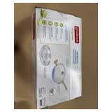 Good Cook Ceramic Pan with Lid 12" Blue/White