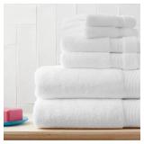 HygroCotton White 6-Piece Bath Towel Set