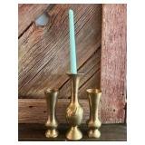 vintage brass bud vases/Candle Holder.