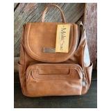 NEW MultiSac Brown Faux Leather Backpack Purse / Mini Travel Bag w Tags