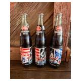 3 Unopened Vintage 1976 Dr Pepper Farmfest Lake Crystal, Minnesota commemorative bottle.
