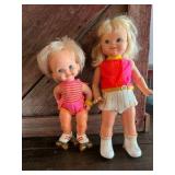 1980s Mattel Baby Skates doll & 1960s Mattel Swingy doll