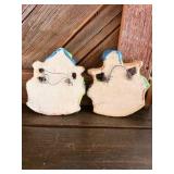 Dutch Boy & Girl Chalkware Wall Plaques / Kitchen Decor Figures.
