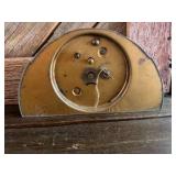 Vintage Fleetwood Art Deco Wind-Up Mantel Alarm Clock – Black Bakelite Style