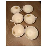 vintage Taylor Smith & Taylor gold-gilded floral teacups set of 6