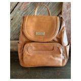 NEW MultiSac Brown Faux Leather Backpack Purse / Mini Travel Bag w Tags
