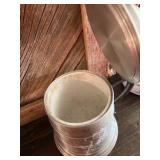 Lidded Pewter Style Beer Stein Tankard Mug w/ Ceramic Liner