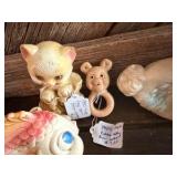 Vintage 1950s Rubber Squeaker Toy Lot – Bunny, Fish, Teddy Bear, Kitten & Baby Rattle
