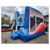 19 X 20 Frozen Inflatable Combo 5 in 1 wet or dry slide -