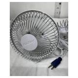 Lot of 2 Air King 6" Clip-On Fans. Commercial-grade personal fans with 2 quiet speeds. Features a heavy-duty, spring-loaded clip and tilting head for custom airflow. Durable, compact design—ideal fo