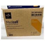1 Case NEW 144 (6 boxes of 24) AA Medcell Professional Batteries, REF MPHBAA. Reliable 1.5V alkaline power for medical tech. Mercury/latex-free Professional performance in bulk.