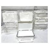 Lot of 10 NEW Empty First Aid Boxes. Durable, weather-resistant plastic cases with gasket seals. Features a secure snap latch and a built-in handle/hanger for wall mounting. Perfect for DIY kits or bu
