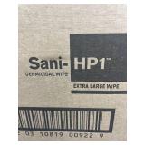NEW case of 6/95ct, Extra Large Sani-HP1 Germicidal Wipes, REF P83184. Rapid 1-minute kill time on 50+ pathogens. Safe, bleach-free hydrogen peroxide formula with no PPE required. Extra-large 7.5"x15"