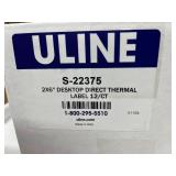 MSRP $250 NEW in box Uline S-22375 2x6" Desktop DIRECT THERMAL Shipping/Barcode Labels. Case/12 rolls. Premium bright white for sharp, high-contrast printing. No ribbon required. Compatible with Zebra