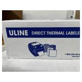 MSRP $250 NEW in box Uline S-22375 2x6" Desktop DIRECT THERMAL Shipping/Barcode Labels. Case/12 rolls. Premium bright white for sharp, high-contrast printing. No ribbon required. Compatible with Zebra