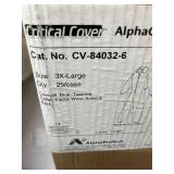 MSRP $180 NEW Case of 25 AlphaGuard 3X-Large Coveralls REF CV-84032-6, Fluid-Repellent SMS Protective Suits w/Serged Seams, Elastic Wrists/Ankles/Back, Breathable High-Filtration Disposable Coveralls 