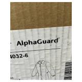 MSRP $180 NEW Case of 25 AlphaGuard 3X-Large Coveralls REF CV-84032-6, Fluid-Repellent SMS Protective Suits w/Serged Seams, Elastic Wrists/Ankles/Back, Breathable High-Filtration Disposable Coveralls 